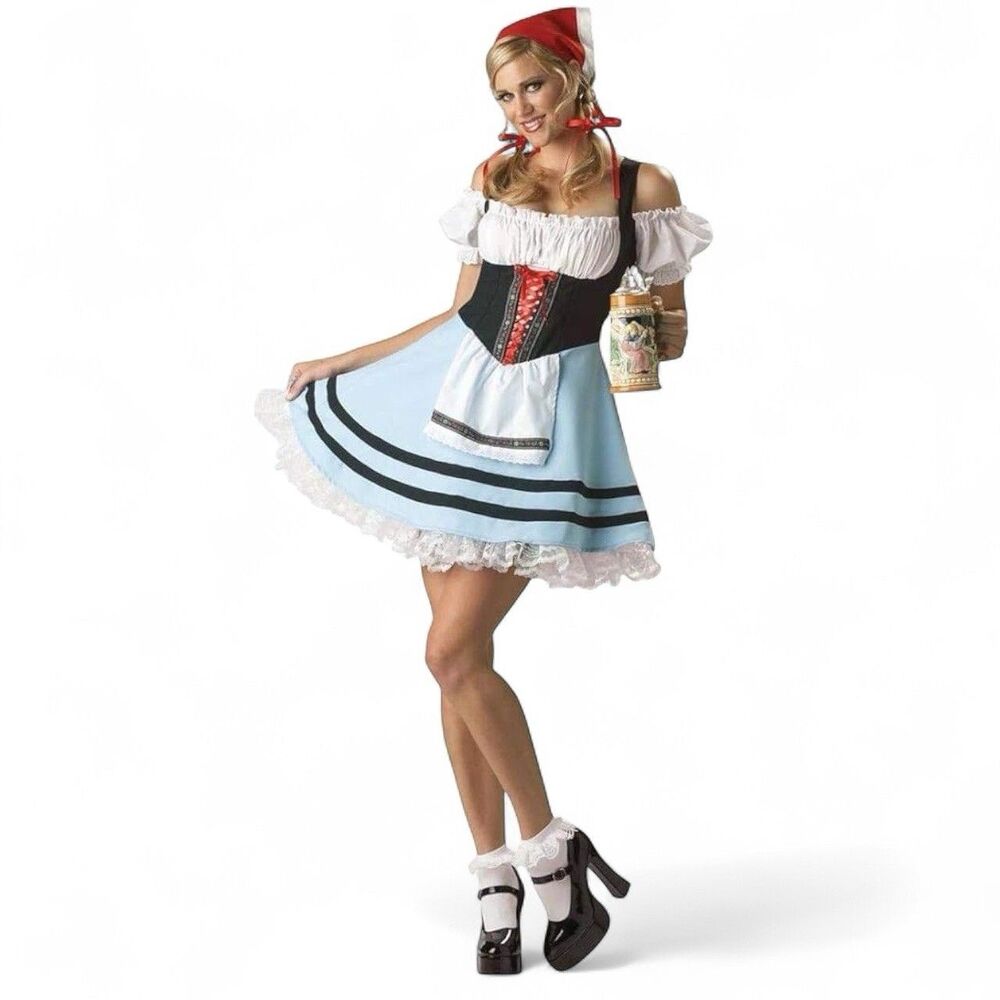 Sexy Costume Oktoberfest Beer Women's Large Fraulein Dress Halloween Deluxe
